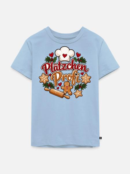Plätzchen Profi – Weihnachtsbäcker Geschenk - Kinder Premium Bio T-Shirt - Hellblau