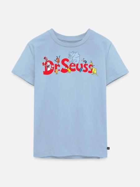 Dr. Seuss Schriftzug Mit Kultfiguren - Kinder Premium Bio T-Shirt - Hellblau