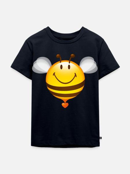 Smiley Bee - Kinder Premium Bio T-Shirt - Navy