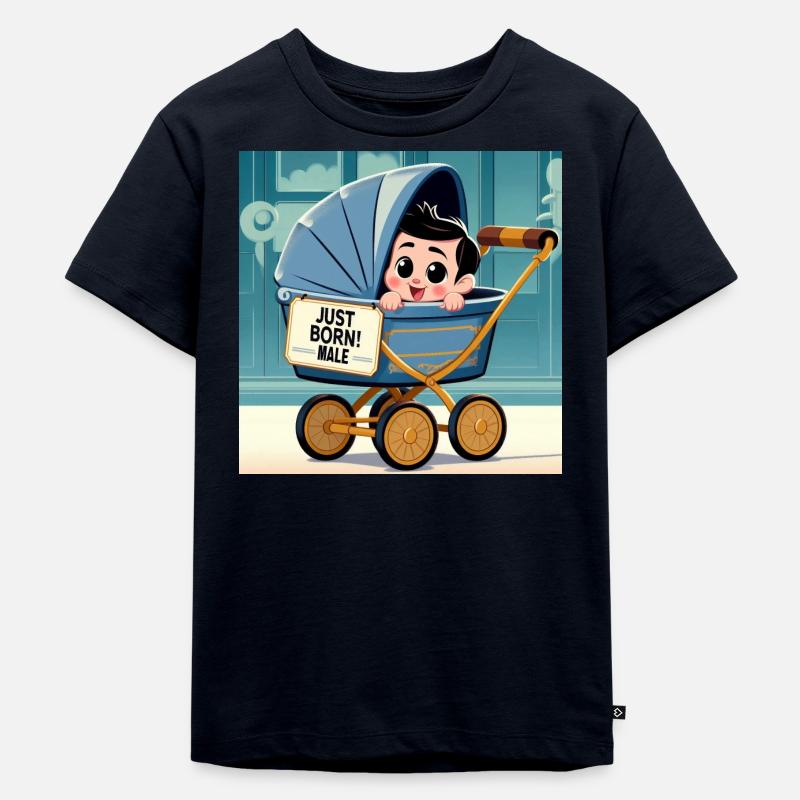 Gerade geborener Junge - Kinder Premium Bio T-Shirt - Navy