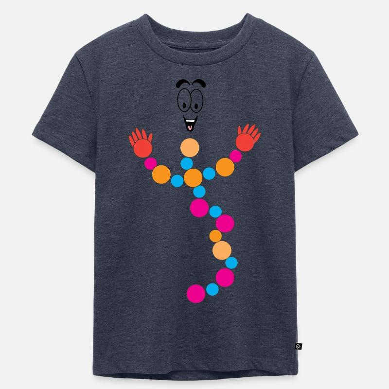 DNA DNS Lustiges Maskottchen Männchen Logo - Kinder Premium Bio T-Shirt - Jeansblau 