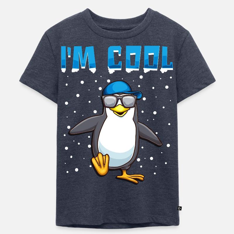 Cooler Pinguin Pinguine Lustiger Spruch Geschenk - Kinder Premium Bio T-Shirt - Jeansblau 