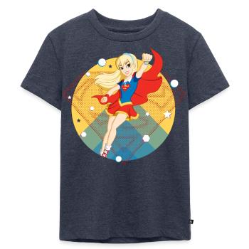 DC Super Hero Girls Supergirl - Kinder Premium Bio T-Shirt - Jeansblau  - Vorne - Mikhail (115cm)