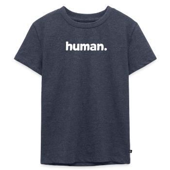 Human Menschlich Mensch - Kinder Premium Bio T-Shirt - Jeansblau  - Vorne - Mikhail (115cm)