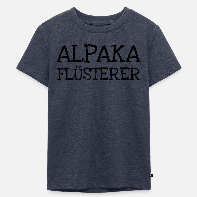 Alpaka Flüsterer - Kinder Premium Bio T-Shirt - Jeansblau