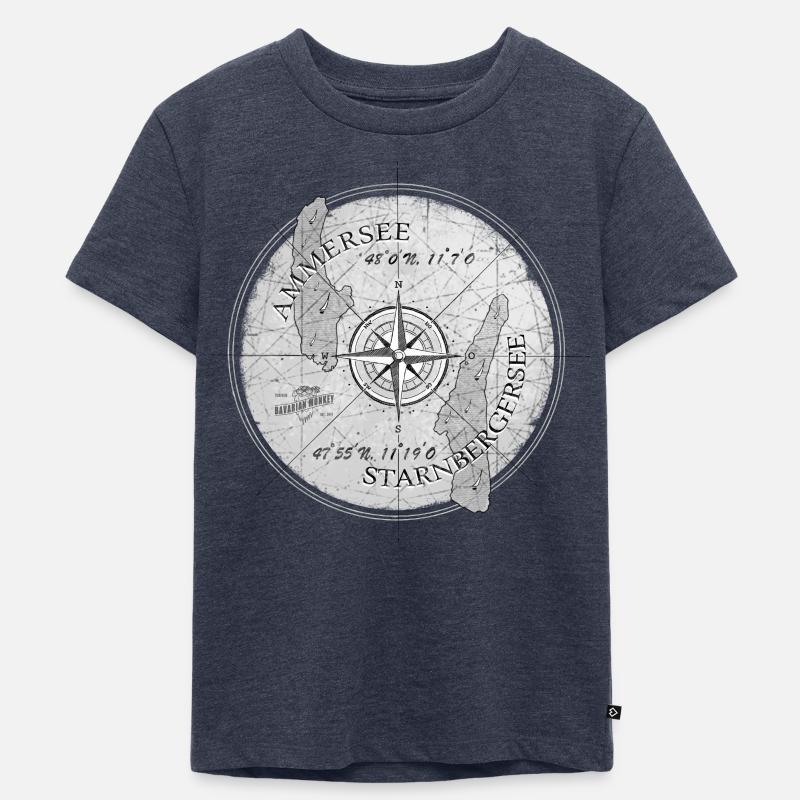 Plan de Bavarian Monkey Ammersee Starnbergersee - T-shirt Premium bio Enfant - bleu jeans 