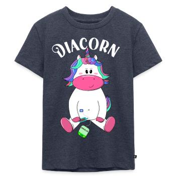 Diacorn - Kinder Premium Bio T-Shirt - Jeansblau  - Vorne - Mikhail (115cm)