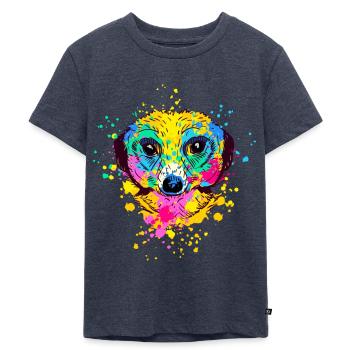 Meerkat Colorful - Mothers Day Father Day Gift - Kids Premium Organic T-Shirt - heather denim - Front - Mikhail (115cm)