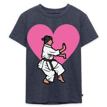 Karate kærlighed - karate gaveidé - Premium økologisk T-shirt til børn - jeansblå  - Foran - Mikhail (115cm)