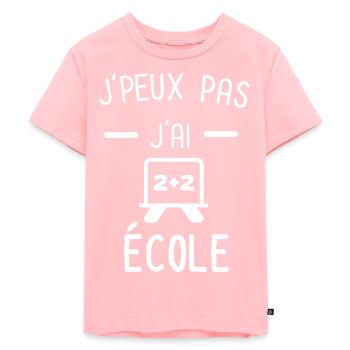 Je peux pas j'ai école - T-shirt Premium bio Enfant - rose - Devant - AI Model Kid Female (0cm)
