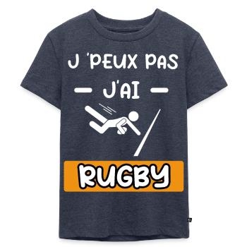 je peux pas j'ai rugby cadeau rugby - T-shirt Premium bio Enfant - bleu jeans  - Devant - Mikhail (115cm)