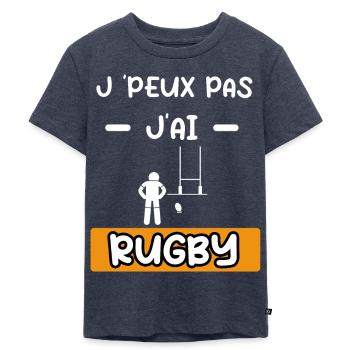 je peux pas j'ai rugby sport cadeau rugby - T-shirt Premium bio Enfant - bleu jeans  - Devant - Mikhail (115cm)