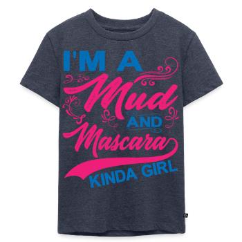 I'm A Mud And Mascara Kinda Girl 6 - Kinder Premium Bio T-Shirt - Jeansblau  - Vorne - Mikhail (115cm)