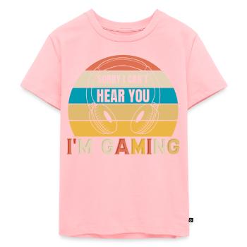 Im gaming - Gamer Design retro - Kinder Premium Bio T-Shirt - Rosa - Vorne - AI Model Kid Female (0cm)