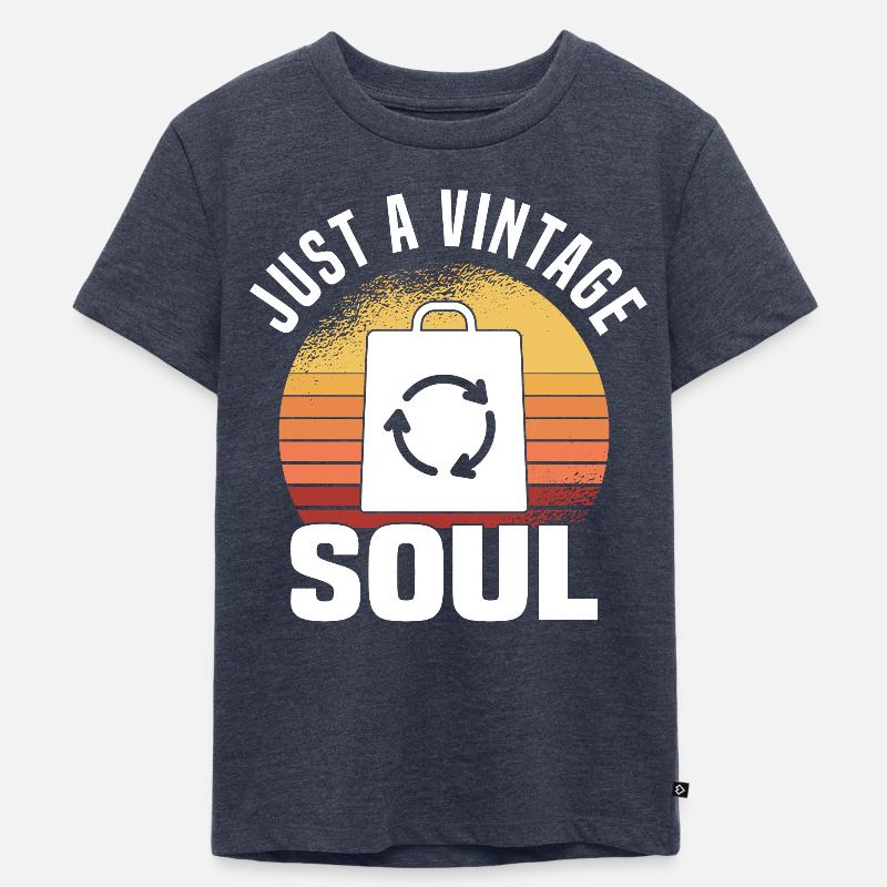 Secondhandladen Secondhand Öko Hipster Gebraucht - Kinder Premium Bio T-Shirt - Jeansblau 