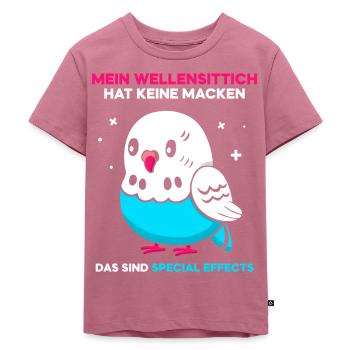 Mein Wellensittich hat keine Macken - Kinder Premium Bio T-Shirt - Mauve - Vorne - Hailey (125cm)