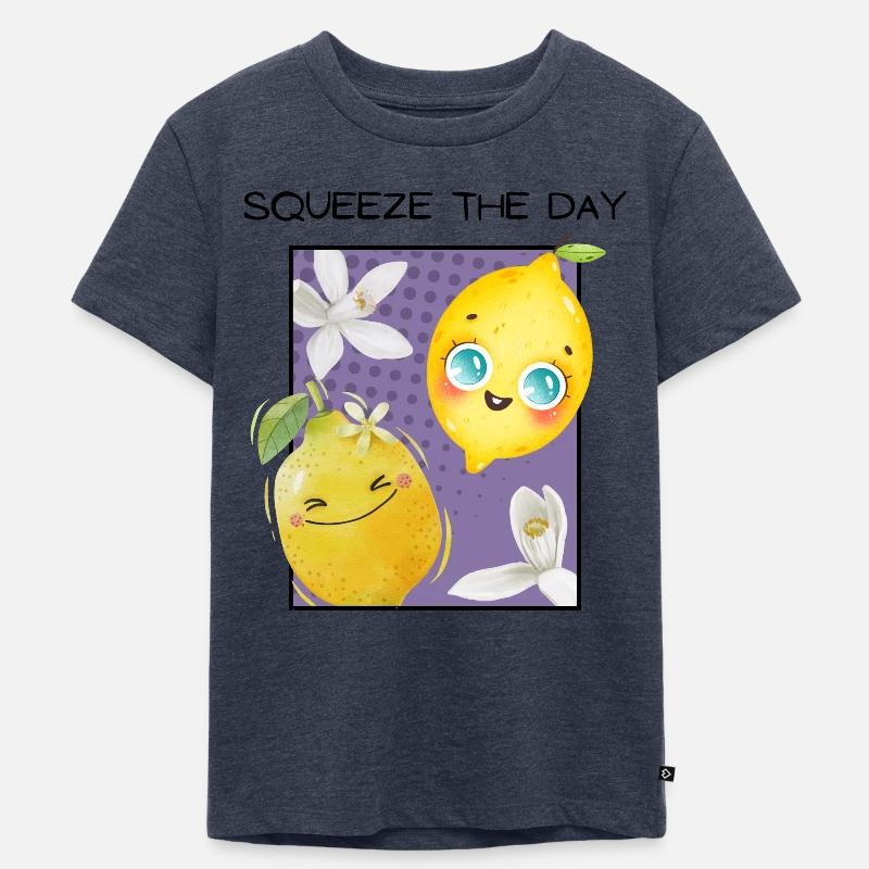 SQUEEZE THE DAY - Kinder Premium Bio T-Shirt - Jeansblau 