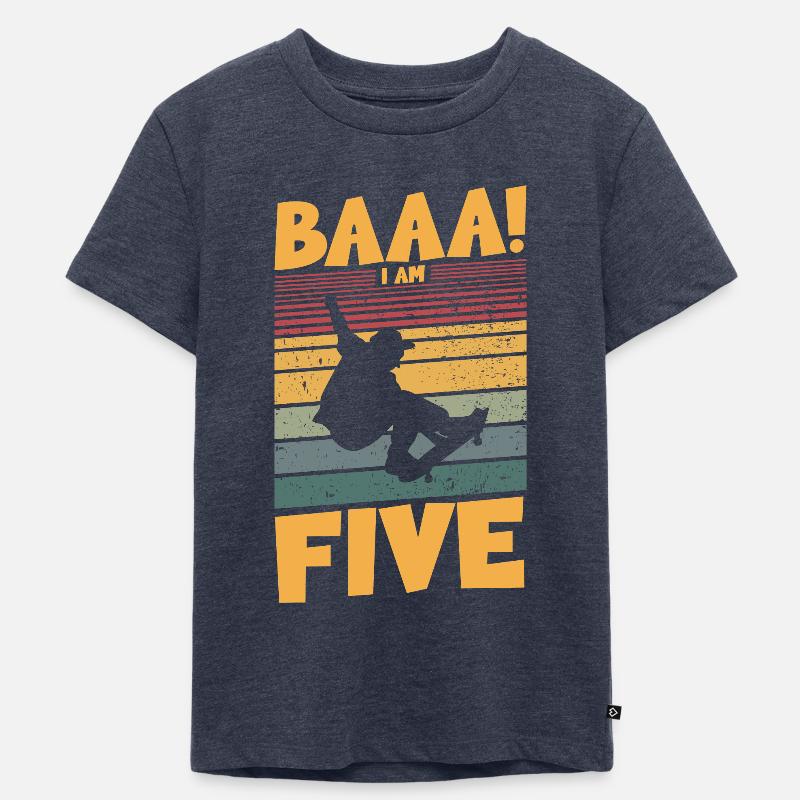 Baaa! I am five - Kinder Premium Bio T-Shirt - Jeansblau 