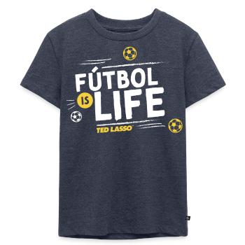 Ted Lasso Fútbol Is Life - Kinder Premium Bio T-Shirt - Jeansblau  - Vorne - Mikhail (115cm)