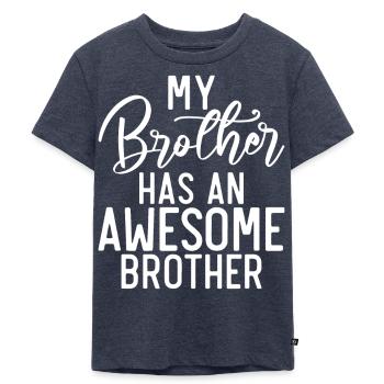 Big Brother Gift - Kinder Premium Bio T-Shirt - Jeansblau  - Vorne - Mikhail (115cm)