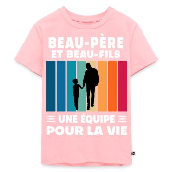 Step-Dad Stepdad Stepson Father's Day - Kids Premium Organic T-Shirt - rose - Front - AI Model Kid Female (0cm)