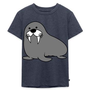 seehund - Kinder Premium Bio T-Shirt - Jeansblau  - Vorne - Mikhail (115cm)