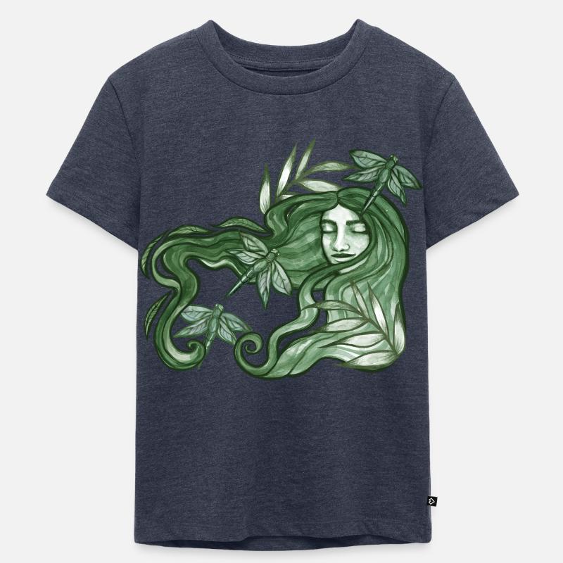 Déesse libellule verte - T-shirt Premium bio Enfant - bleu jeans 
