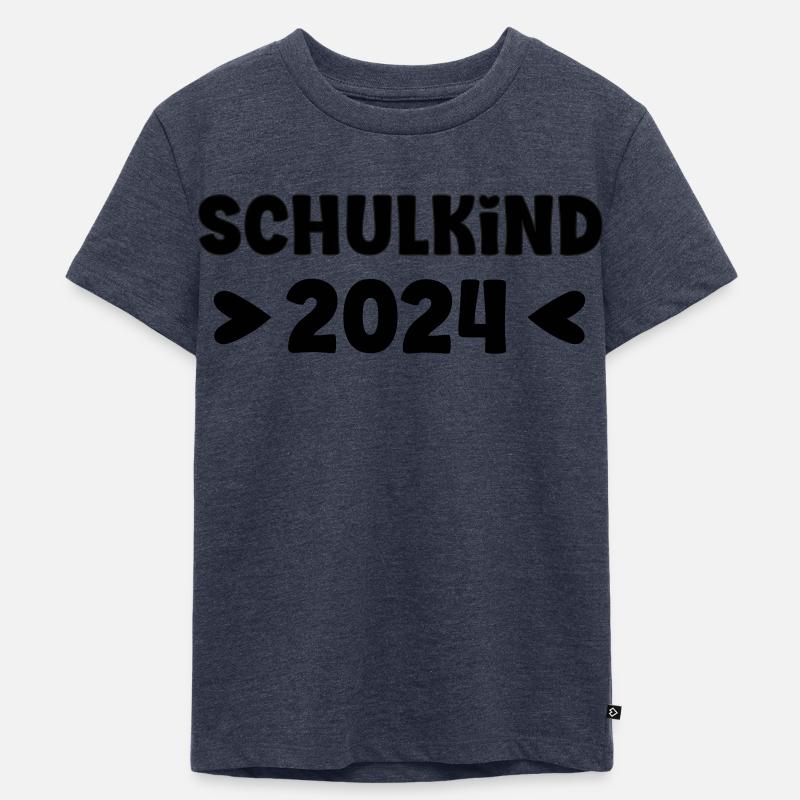 Schulkind 2024 - Kinder Premium Bio T-Shirt - Jeansblau 
