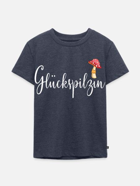 Glückspilzin Glückspilz - Kinder Premium Bio T-Shirt - Jeansblau
