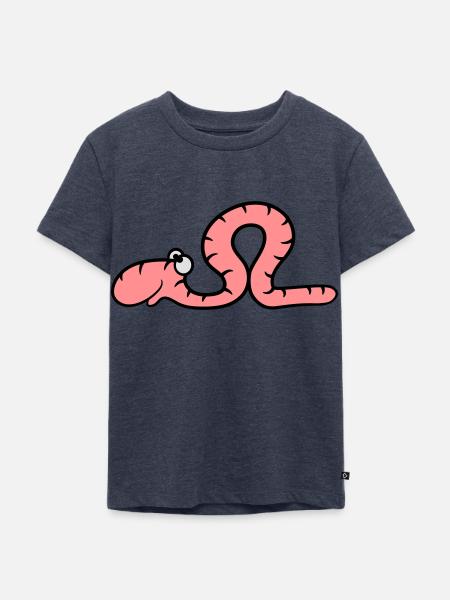 lustiger comic wurm - Kinder Premium Bio T-Shirt - Jeansblau