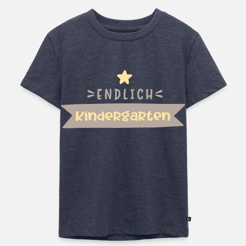 endlich Kindergarten - Kinder Premium Bio T-Shirt - Jeansblau 