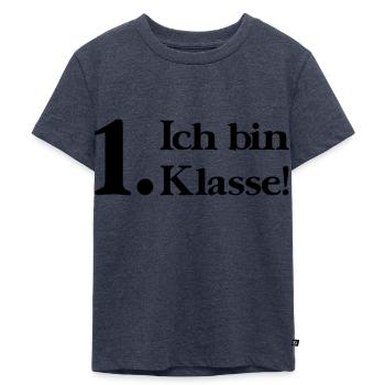 Ich bin 1. Klasse - Kinder Premium Bio T-Shirt - Jeansblau  - Vorne - Mikhail (115cm)