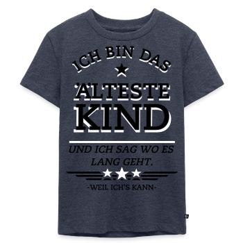Ich bin das älteste Kind - Kinder Premium Bio T-Shirt - Jeansblau  - Vorne - Mikhail (115cm)