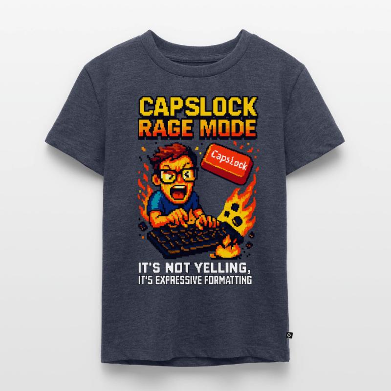 Capslock Rage Mode – Wütender Pixel-Nerd Kinder Premium Bio T-Shirt