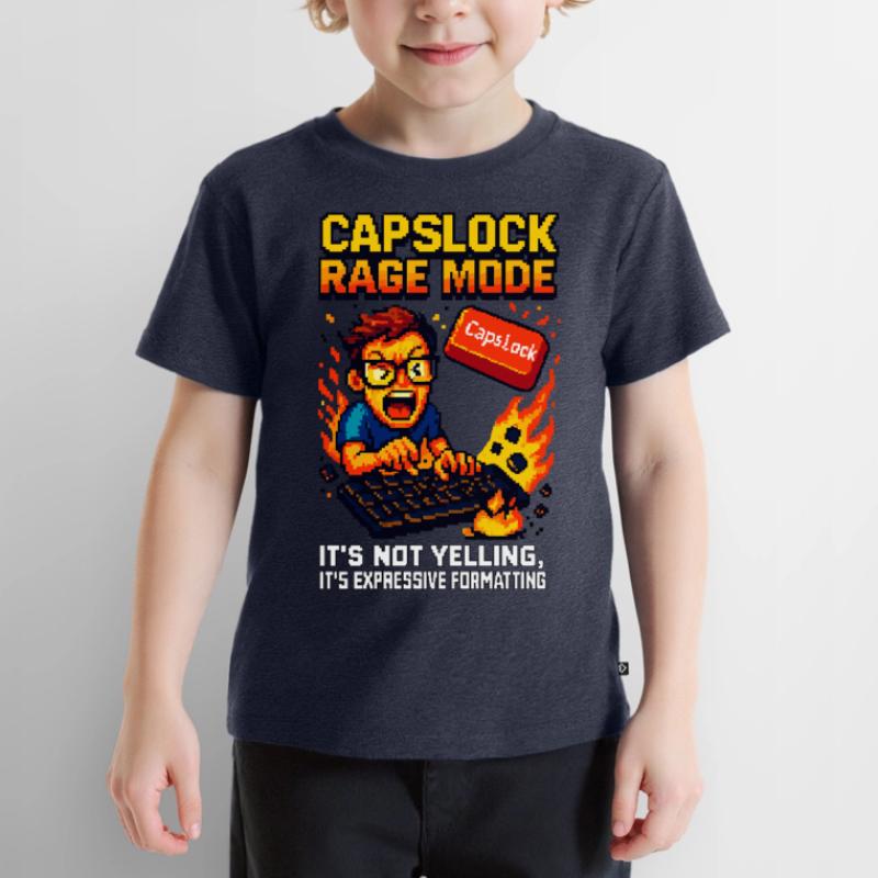 Capslock Rage Mode – Wütender Pixel-Nerd Kinder Premium Bio T-Shirt