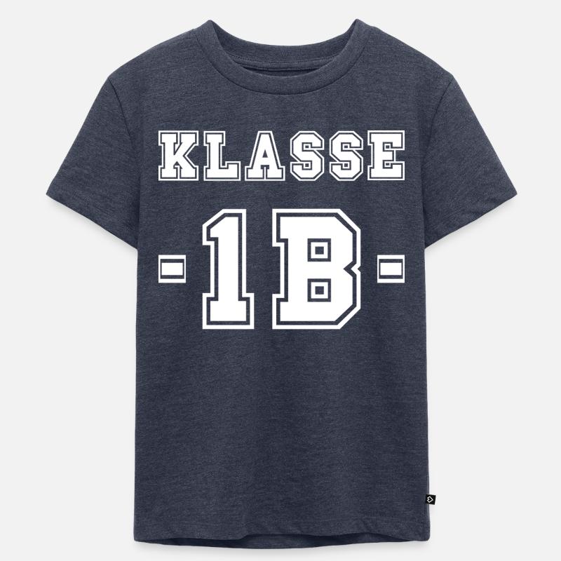 KLASSE 1B - Einschulung Erstklässler Schulkind - Kinder Premium Bio T-Shirt - Jeansblau