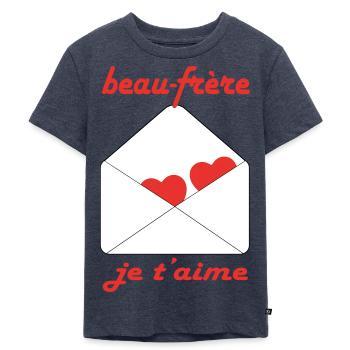Beau frère je t'aime - T-shirt Premium bio Enfant - bleu jeans  - Devant - Mikhail (115cm)