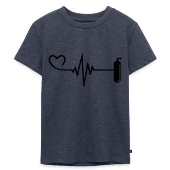 Oxígeno Diving Pulse Heart - Camiseta ecológica prémium para niños - azul vaquero  - delante - Mikhail (115cm)