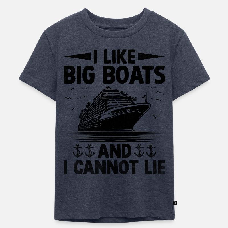 Ich mag große Boote und kann nicht liegen Paddelboot - Kinder Premium Bio T-Shirt - Jeansblau 