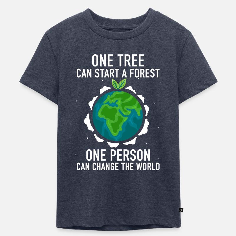 One Tree Can Start a Forest - Kinder Premium Bio T-Shirt - Jeansblau 
