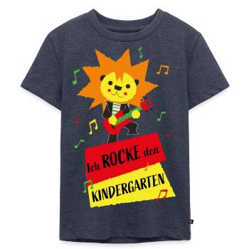 Ich rocke den Kindergarten - erster Tag - Kinder Premium Bio T-Shirt - Jeansblau  - Vorne - Mikhail (115cm)
