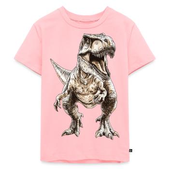 Animali Dino Dinosauro Trex T Rex Tirannosauro - Maglietta ecologica premium per bambini - rosa - Fronte - AI Model Kid Female (0cm)