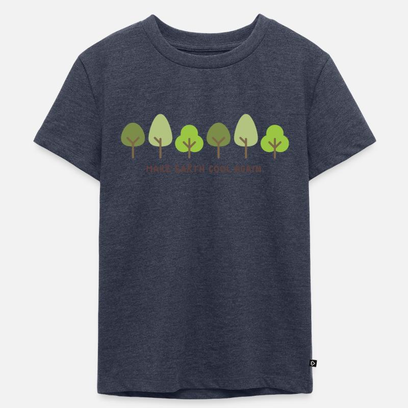 Fridays for future Print: Make earth cool again - Kinder Premium Bio T-Shirt - Jeansblau 
