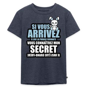 mon secret je vais être grand-frère - T-shirt Premium bio Enfant - bleu jeans  - Devant - Mikhail (115cm)