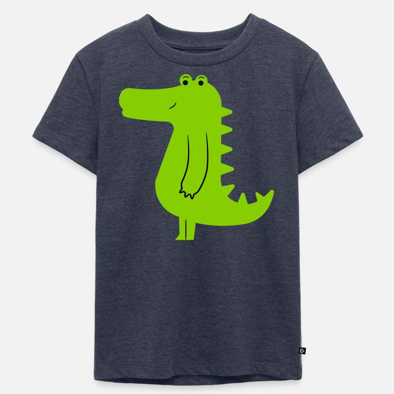 Krokodil - Kinder Premium Bio T-Shirt - Jeansblau 