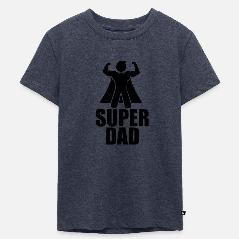 "SUPER DAD" Tshirt - Geschenkidee - Kinder Premium Bio T-Shirt - Jeansblau