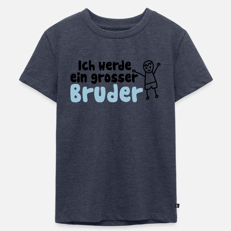 Ich werde grosser Bruder - Kinder Premium Bio T-Shirt - Jeansblau 