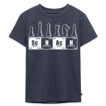 Schach - Kinder Premium Bio T-Shirt - Jeansblau  - Vorne - Mikhail (115cm)