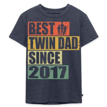 Twins Father Twin Father since 2017 - Kids Premium Organic T-Shirt - heather denim - Front - Mikhail (115cm)