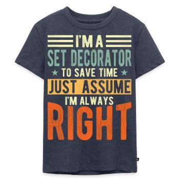 Set Decorator - Kids Premium Organic T-Shirt - heather denim - Front - Mikhail (115cm)